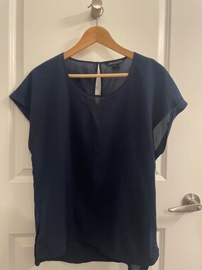 French Connection Navy Short-Sleeve Shell Blouse